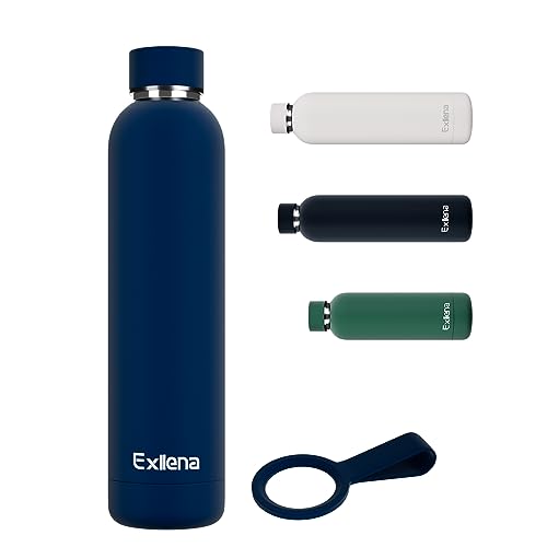 Exllena Edelstahl Trinkflasche 750ml Hält Getränke 24 Stunden kalt/ 12 Stunden warm, Thermosflasche 750ml 100{6f5a7b1716491c452393f9a6f934afe1e1678c0df172e2e8cf0297ff67e0b40f} auslaufsicher ideal für Büro, Schule, Sporthalle...(Dunkelblau)