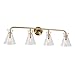 Forte 5733-04-12 Beaker - 4 Light Bath Vanity, Soft Gold Finish with Clear Glass