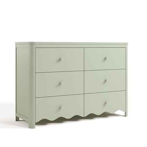 Storkcraft Casablanca 6 Drawer Dresser (Sage) – GREENGUARD Gold Certified, Nursery & Kids' Bedroom...