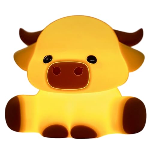 Lámpara de Mesa de Noche Vaca Escocesa Dimmable Silicona miniatura 1