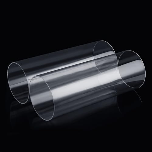 Image of 2PCS Acrylic Tube 6 inch (150mm) OD x 2.5mm Wall Thickness Clear Plastic Pipe Tube 15.5 inch Length Clear PVC Pipe Round Polycarbonate Tubing Chemical Resistant