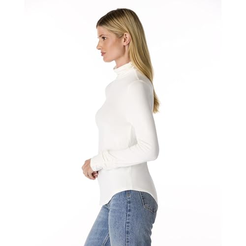 Image of Cable & Gauge Women's Long Sleeve Ruched Turtleneck-Soft Layering Top, Stylish Collared Design, Warm & Versatile Essential