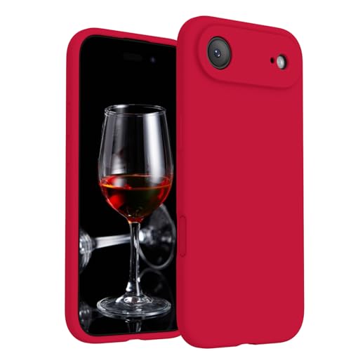 Image of FireNova Magnetic for iPhone Air Case, Compatible with MagSafe, [Integrated Silicone Camera Control Button] [Camera Protection] Microfiber Lining Phone Case for iPhone 17 Air, 6.5 inch, Deep Red