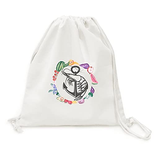 Sac en tissu pliable fruits et légumes crevettes monde organisme marin