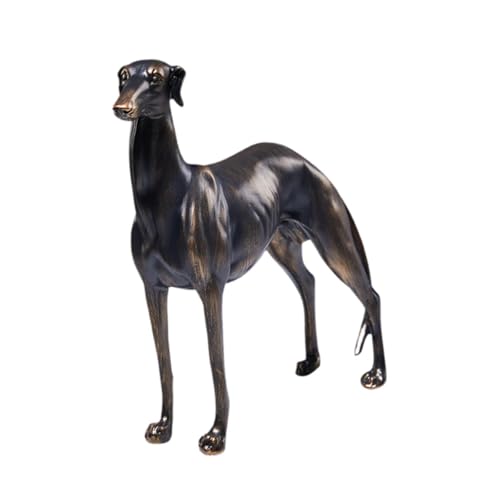 Baoblaze Statue de chien lévrier, figurine de bureau, sculpture fantaisie en résine pour armoire, cheminée, fête, salon