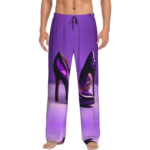 Pantalon de nuit homme à imprimé talons hauts violet L