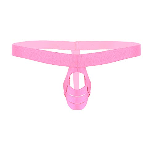 Alvivi Tangas para Hombre Transparente Sexy Calzoncillos Atractivo ockstrap Suspensorio Lencería Bikini Slips Thong Ropa Interior Erótica Rose Pink One Size