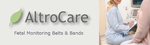AltroCare 38" Pink & Blue Plush Fetal Monitor Belts with Tabs (Case with 50 Sets of 2)