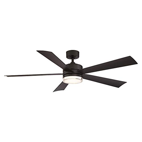 Cheapest 🛒 Wynd Indoor and Outdoor 5-Blade Smart Ceiling Fan 60in Bronze with 3500K LED Light Kit and Remote Control