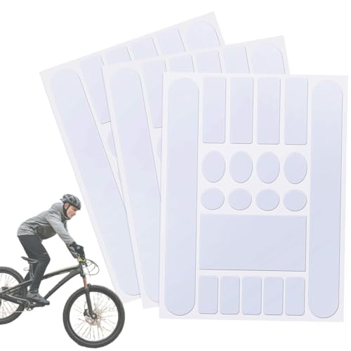 Protezione Telaio Bici Adesivi in Carbonio, 3 Pezzi Adesivi Bici, Protezione Telaio Bici Adesivi, Pellicola Protettiva Telaio Bici, Protezione Vernice Telaio della Bicicletta, per Bici, MTB ecc