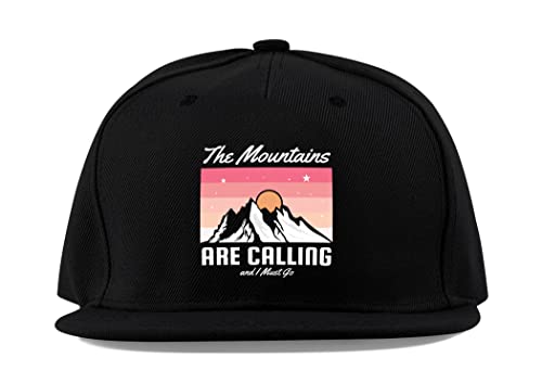 Casquette de baseball The Mountains are Calling en coton noir pour les amoureux de nature
