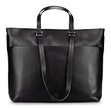 JOST Pelle borsa da ufficio borsa shopper con scomparto per laptop Arva Business Shopper Black nero