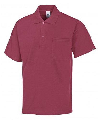 Polo unisex de manga 1/2 en color mora talla 2XL con cuello de botones