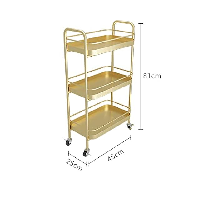 Kitchen Storage Trolleys Kitchen Movable Shelf Household 3 Tier Dishes and Condiment Trolley Floor Storage Storage Shelf with Caster Wheels Serving Trolleys-d1tkbYh7