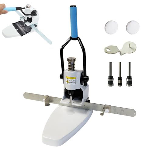 Manual Single Hole Punch, Heavy Duty 300 Sheets Capacity, with 3mm 4mm 8mm Drill Needles, for Paper Plastic Tags and Recipes