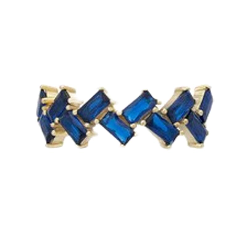 Bague d'éternité saphir bleu naturel, le cadeau idéal en argent et or