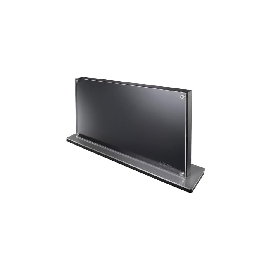 Cuisine::pro Damashiro Knife Block (Bodo, 10 Piece Set) - Premium Japanese Steel Knife Set With Tempered Glass Display - Built-in Acacia Wood Cutting Board