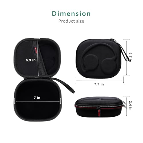 Image of XANAD Hard Case for Bose QuietComfort, QC Ultra, QC 45, QC 35, QC45 SE, QC SE Wireless Noise Cancelling Headphones, Soundcore H30i On-Ear Headphones - Black