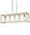 AMZASA Gold Rectangle Kitchen Island Lights Rectangular Modern Industrial Chandelier for Dining Room 5 Lights Linear Vintage Cage Light Fixtures UL Listed