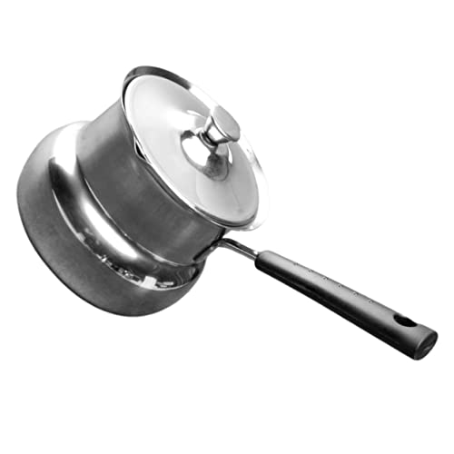 Bestonzon 3Pcs Stainless Steel Hot Milk Cup Stainless Steel Saucepan Stainless Steel Stock Pot Cooking Pot Cooking Pan Butter Warmer Stainless Steel Baby Deep Frying Pan Complementary Food #TOP6