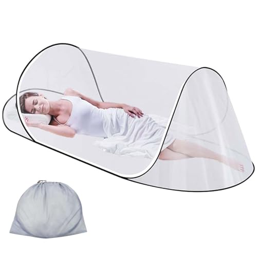Adjustable Mosquito Net, 200 x 100x 70 cm Portable Collapsible Fine Mesh Travel Mosquito Net, Ultra-Light Sleeping