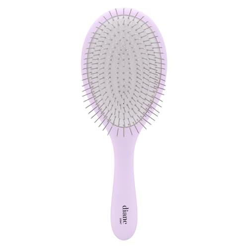 Diane Metallic Pin Detangler Hair Brush Anti-Static Metallic Pin Hair Brush for Wet or Dry Hair Gently Massages Scalp & Smooths Frizz Flexible Cushion Brush for Fine Thick or Textured Hair