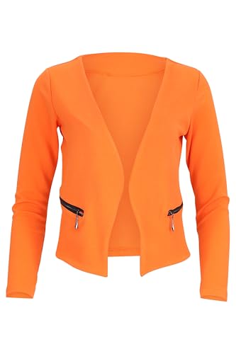 Malito - Blazer à manches longues pour femme - Blazer en jersey uni - Veste courte basique - Blazer de survêtement avec fermeture éclair - Poche - Veste...