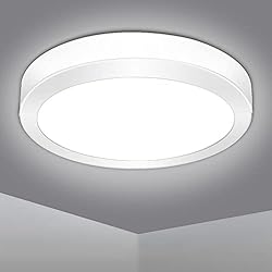 Lamparas De Techo Cristal Baratas EXTRASTAR Plafon LED Techo 12W, Luz Blanca Fría 6500K, Lámpara LED Techo 860Lm, Ø17.2cm, Espesor 3.6cm para Sala de Estar, Cocina, Pasillo, Baño, Dormitorio, Estudio