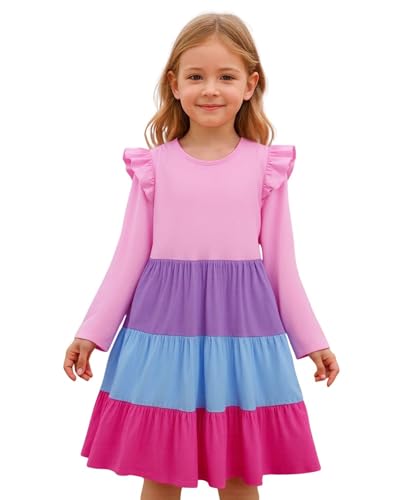 Amazon.com: HILEELANG Toddler Girl Long Sleeve Dress Ruffle