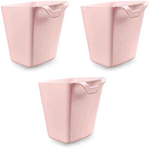 Lotsa Style Organizador de Cubos de Almacenamiento Multiusos para Colgar para Suministros de Manualidades de Carrito rodante de Utilidad, Paquete de 3 (Rosa) Cover