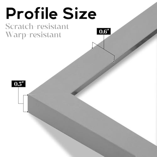 Image of 8x10 Picture Frames 6 Pack, Mat for 5x7 Photos, Shatter HD Plexiglass | Removable mat fits two photo sizes, slim frame with stand for horizontal & vertical tabletop & wall mount