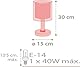 Dalber Kinder Tischlampe Nachttischlampe Color Rain Regenfarbe Rosa, 15 x 15 x 30 cm