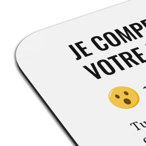 4 Sets de table blanc en caoutchouc 39,5x28,5 cm humour bureau - 4