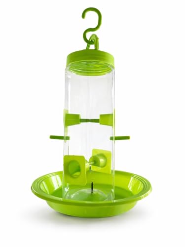 Image of PuraMart Hanging Bird Feeder for Garden, Balcony (1 Litre) | Bird Food Dispenser | 4 Feeding Ports | 360 Perch | Weatherproof Bird Feeding Station | Indoor & Outdoor Use (Feeder(Pack of 1))