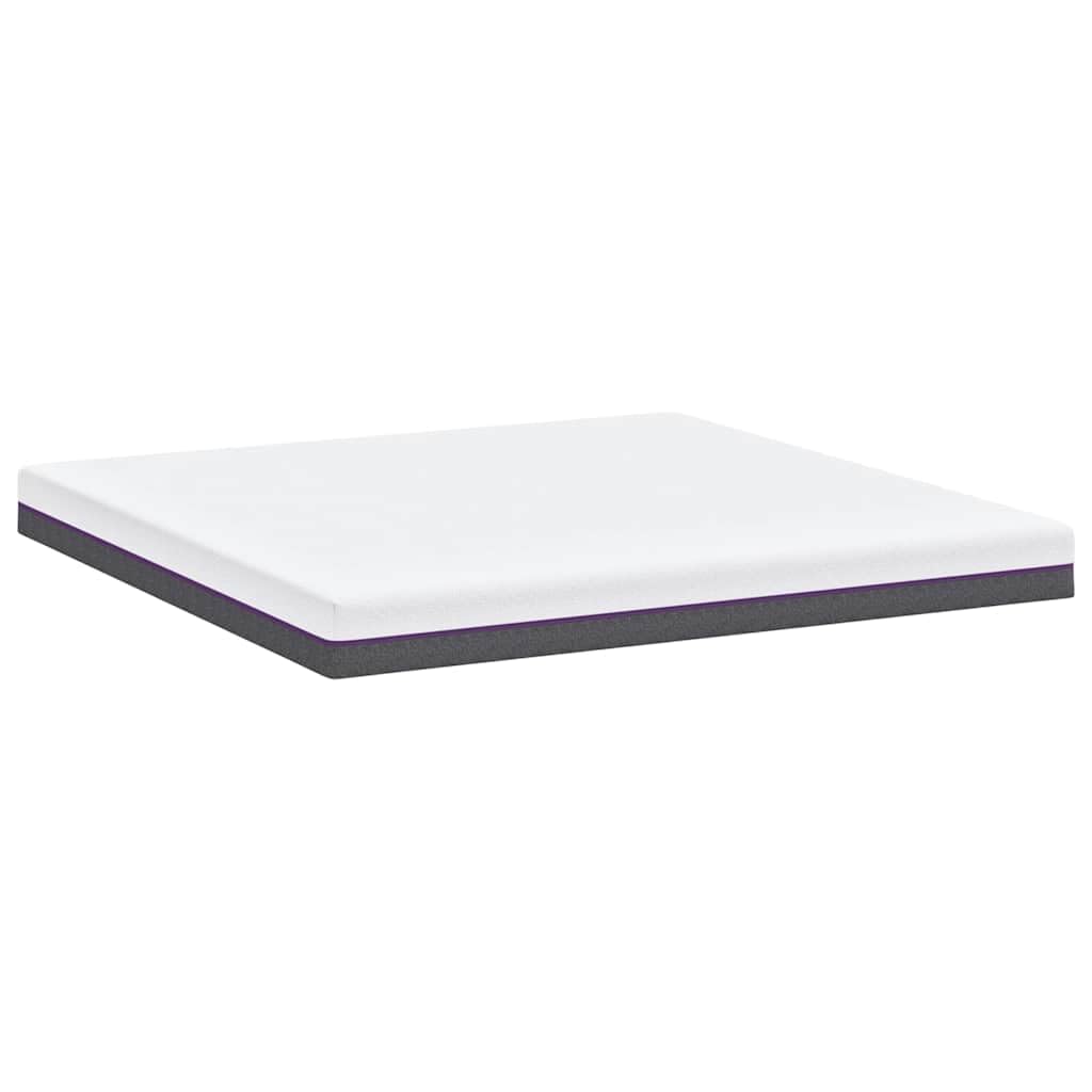 Materac z pianki memory, średni, 200 x 200 cm, biało-szary, 16 cm, z oddychającym obiciem i antypoślizgowym podłożem, do sypialni, dla gości, łóżko kontynentalne
