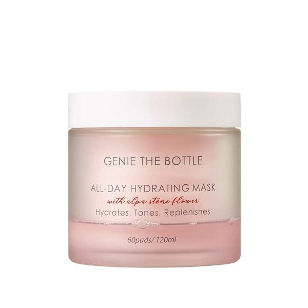 GENIE THE BOTTLE All Day Hydrating Mask l Toner Pad l EVE Vegan l Dermatologist Tested l PETA l Cruelty-free l 60pads l 120ml