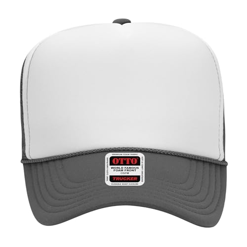 Image of OTTO Polyester Foam Front 5 Panel High Crown Mesh Back Trucker Hats in 97, Bulk, Wholesale