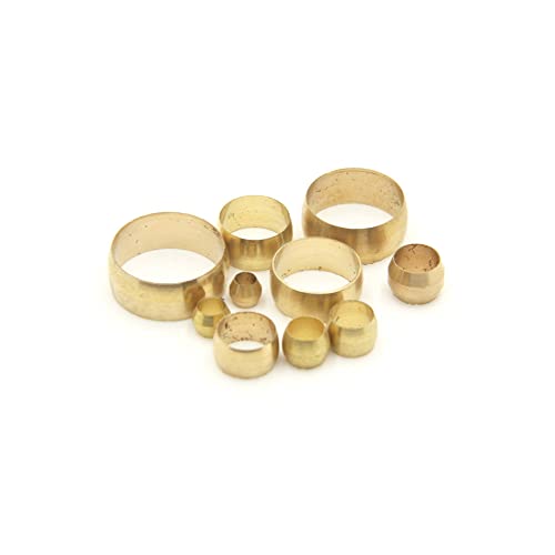 ezqnirk 10PCS Brass Double Taper Ferrule Compression Sleeve Seal Ring Fittings Tube,3mm