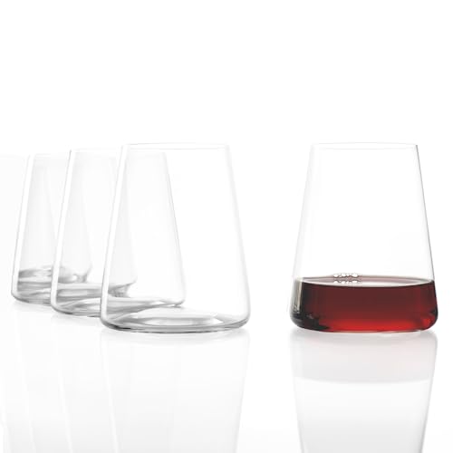 Stölzle Lausitz Power Stemless Red Wine Glass Set, 17.2 Oz - Set of 4 Lead-Free Crystal Glasses, Dishwasher Safe, Wide Bowls for Rich Aroma - Modern Stemless Design for Chianti & Montepulciano Stölzle Lausitz Power Stemless Red Wine Glass Set, 17.2 Oz - Set of 4 Lead-Free Crystal Glasses, Dishwasher Safe, Wide Bowls for Rich Aroma - Modern Stemless Design for Chianti & Montepulciano