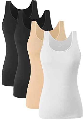 Orrpally Basic Tank Tops for Women Undershirts Tanks Top Lightweight Camis Tank Tops 4-Pack