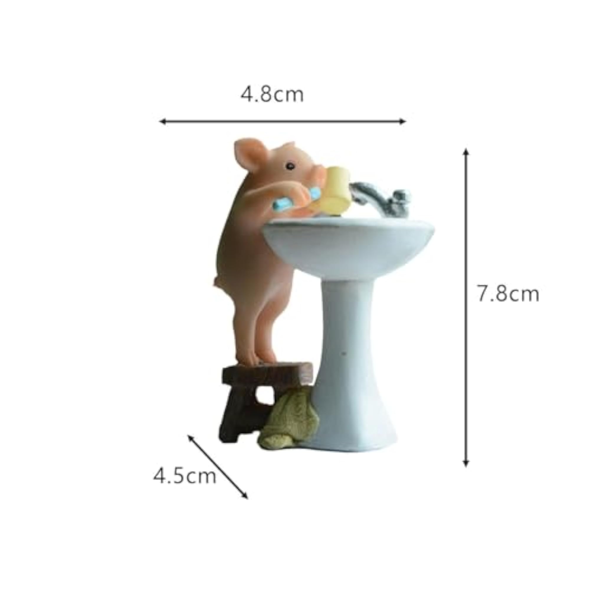 Mini Resin Pig Figurine, Creative Collectible Gift