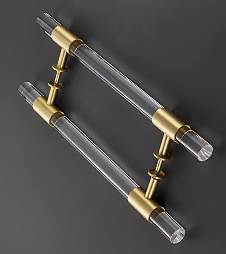 Poignée double face acrylique transparent pour porte lourde de grange
