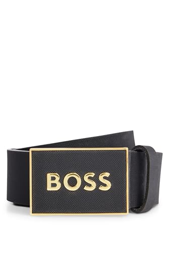 BOSS Mens Icon-S1 Italian-leather belt with plaque buckle