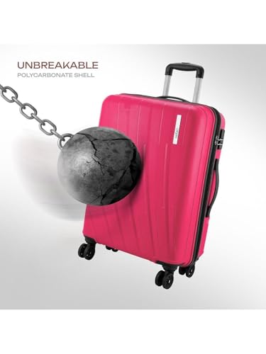 Image of Safari Cairo 8 Wheels, 5 Years Warranty (Cabin & Check-in) Polyproplyene Trolley Spinner Luggage Set of 2, 55Cm, 66Cm Small, Medium (Maroon)