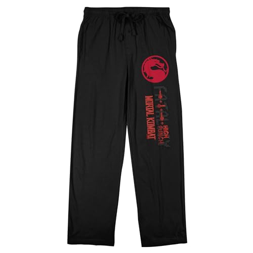Bioworld Mortal Kombat Fatal High Punch Men's Black Sleep Pajama Pants