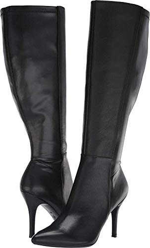 NINE WEST Fallon Tall Dress Extra Wide Boot Black Leather 5