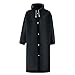 2PCS Reusable Rain Ponchos for Unisex Mens Womens Waterproof Hooded Long Raincoats Lightweight Rain Jackets Black