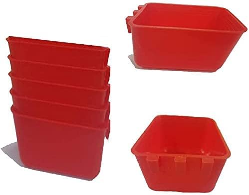 Comedouro e Bebedouro para Aves com Ganchos para Gaiola ORIBUKI, Pacote com 5 de 473 mL