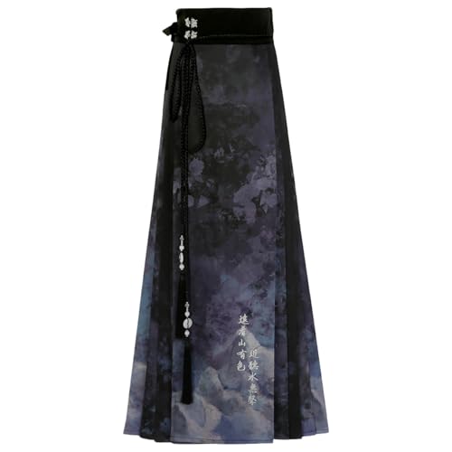 Jupe Hanfu pour femme avec motif tête de cheval traditionnel