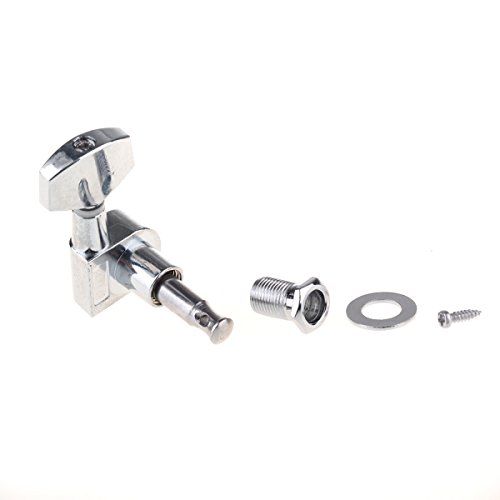 Musiclily 3+3 Tarraxas Blindada para Guitarra Estilo Les Paul ou Violão , Botão Grande Cromado